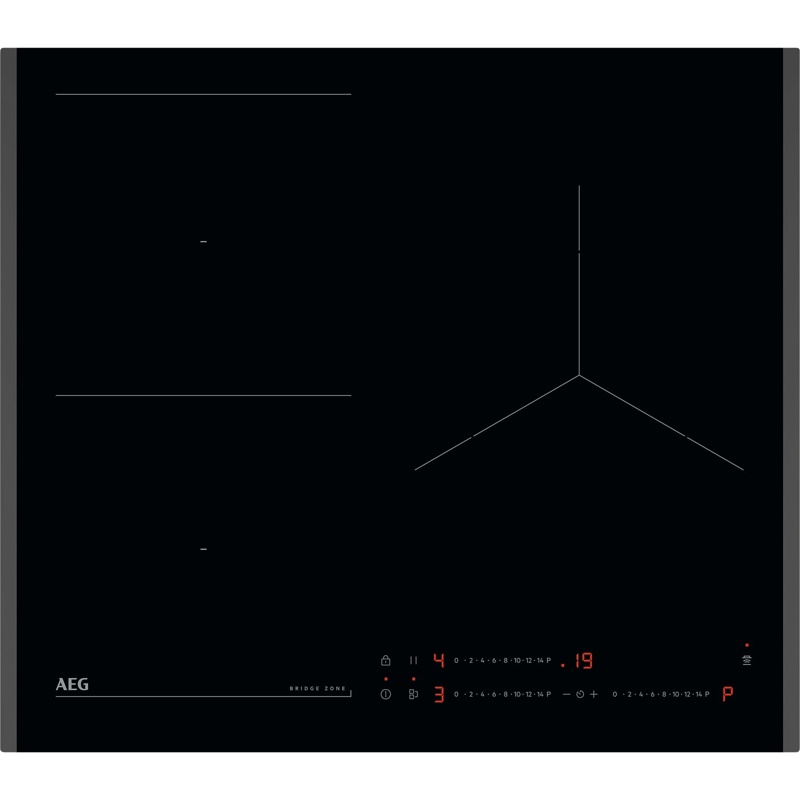 AEG V63IOQ00FB, placa de inducción de 3 zonas con función puente, 590 mm