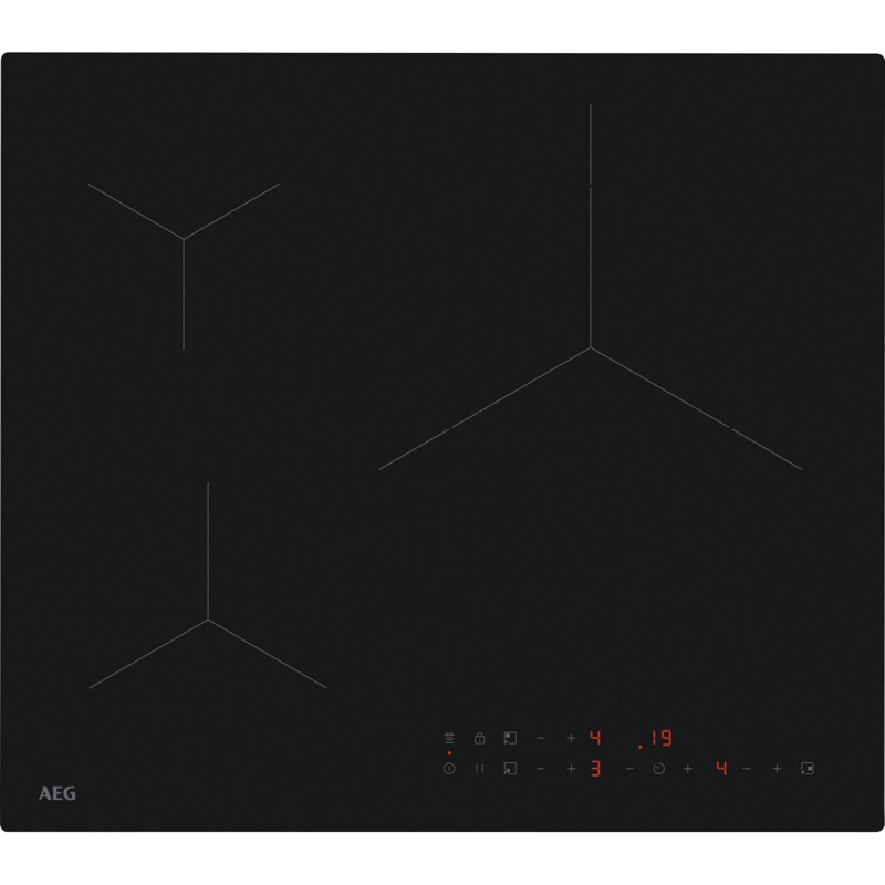 Encimera de inducción AEG TN63IV0BCT, 3 zonas y control táctil frontal, 58 cm