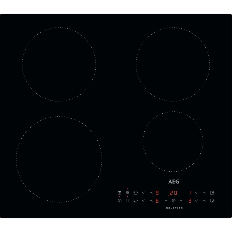 Encimera de Inducción AEG I64KV301CB, 4 zonas y 7350 W, acabado negro