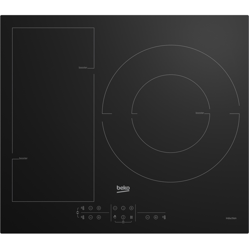 Beko HII63201FMT: encimera de inducción de 3 zonas con IndyFlex de 32 cm