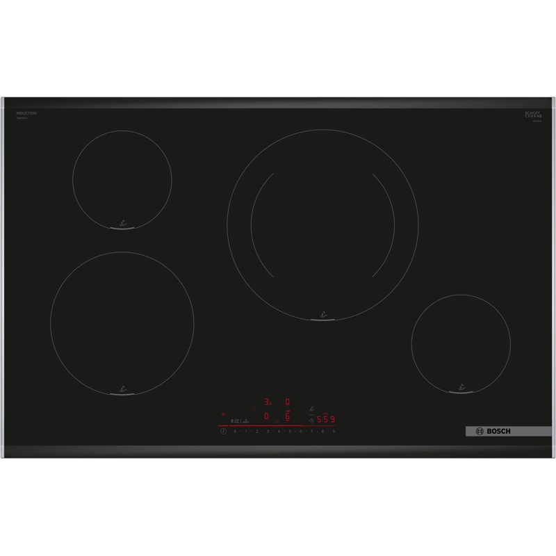 Induktionskochfeld Bosch PIE875HC1E, 80 cm breit, 4 Zonen mit PerfectFry