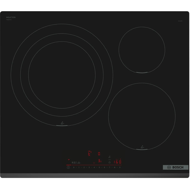 Bosch PID631HC1E: encimera de inducción de 60 cm, 3 zonas y control DirectSelect Plus