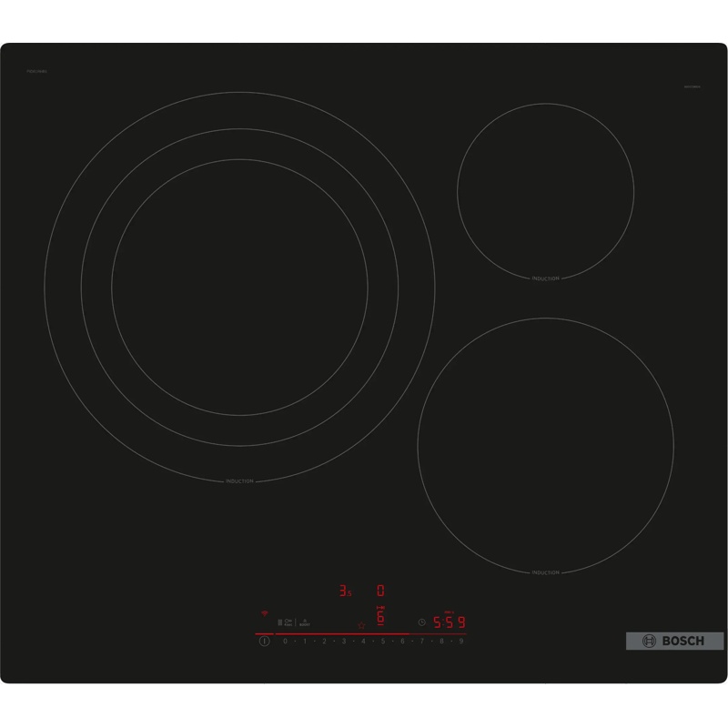 Bosch PID61RHB1E kehyksetön induktiokeittolevy, 60 cm, 3 aluetta