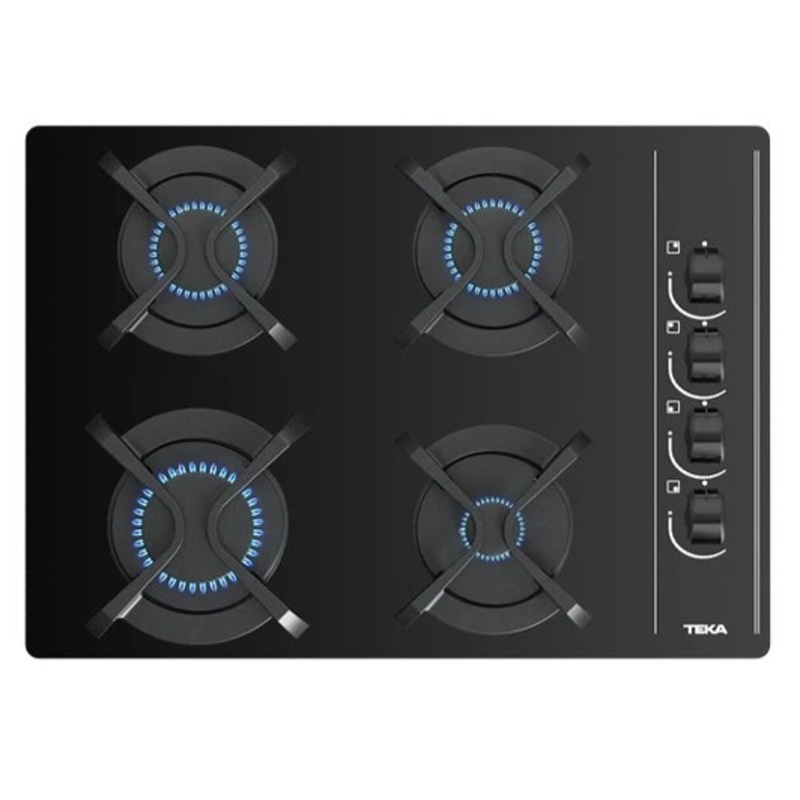 Teka GBC 64003 KBN, placa de gas natural de 60 cm con 4 quemadores