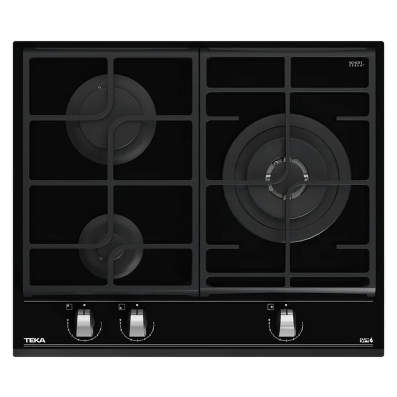 Teka GZC 63310 XBB, placa de gas butano de 60 cm con 3 quemadores y 9 niveles