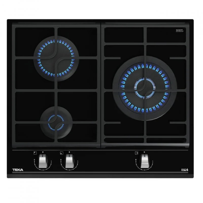 Teka GZC 63310 XBN, encimera empotrable de 3 quemadores y 60 cm de ancho