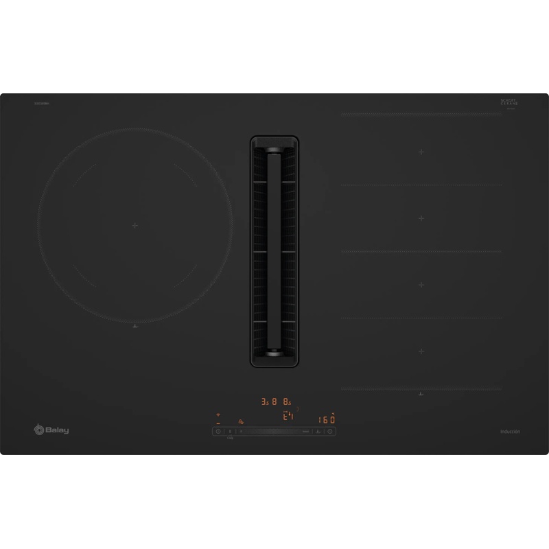 Encimera de inducción con extractor Balay 3EBC989MH, 80,2 cm y 3 zonas