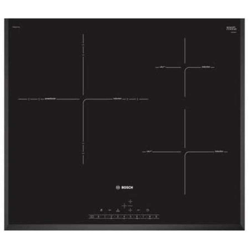 Bosch PID651FC1E: encimera de inducción negra con panel táctil frontal
