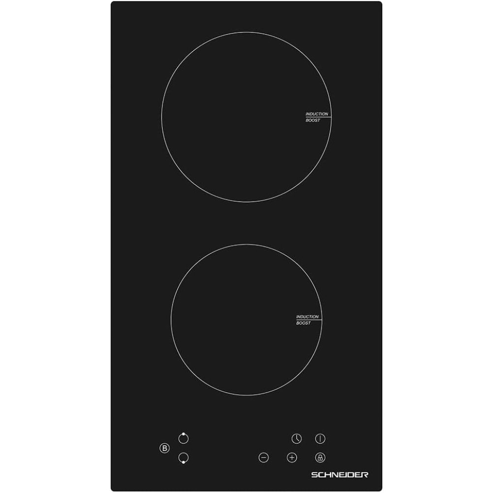 SCHNEIDER SCDI30N1: table de cuisson à induction 2 zones, noir, 28,8 cm