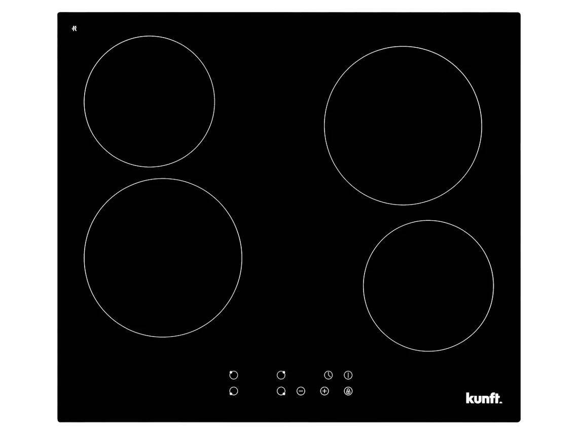 KUNFT KVH3935, placa vitrocerâmica de 4 zonas e 6600 W
