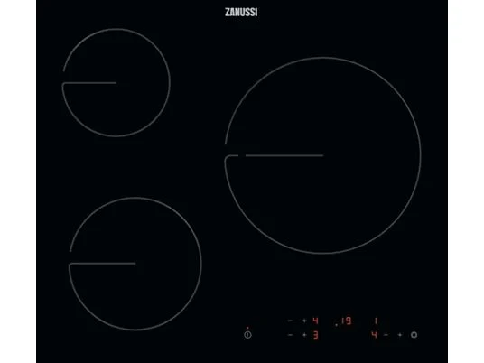 Zanussi ZHRN638K, εστία υαλοκεραμική 3 ζωνών και 59 εκ