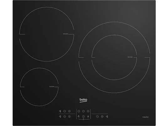 Beko HIIS63206M, encimera de inducción de 60 cm y 3 zonas