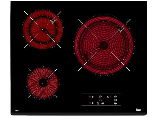 Teka TT 6320, placa vitrocerâmica de 3 zonas com moldura de aço inoxidável